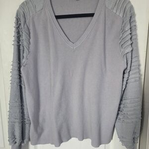 Sioni Light Gray Ribbed Sweater